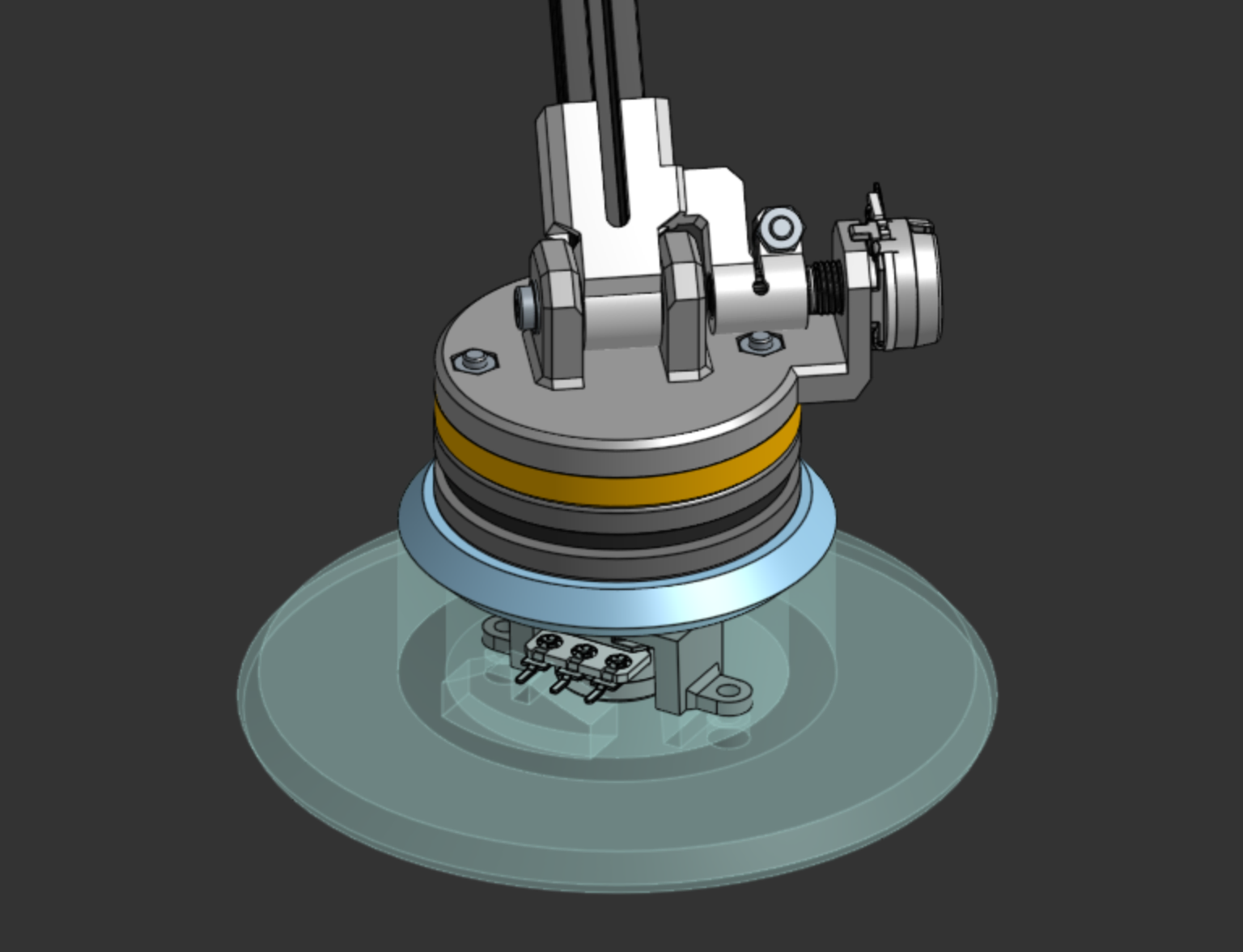 Second revision with the new potentiometer mount and clamping approach